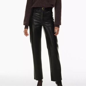 Aritzia Melina Leather Pants in Black